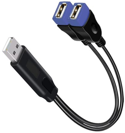 YPREWY Adaptador divisor en Y de doble USB hembra a macho para transferencia de datos y cable de extensión de carga, divisor de cable de carga