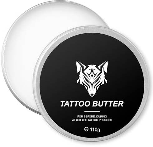 AOPEIBOTO Tattoo Balm Aftercare, Tattoo Butter, Tattoo Cream for Soothing, Hydrating, Rejuvenates Color, Tattoo Before, During, and After Care, 110g