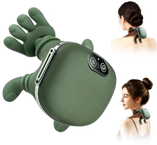 DrVibro Neck Massager, Electric Neck and Back Massager with Heat, Simulated Human Hand Design Shoulder Neck Massage for Pain Relief and deep Tissue, Shiatsu Massage 4D Kneading, Gifts for Men Women