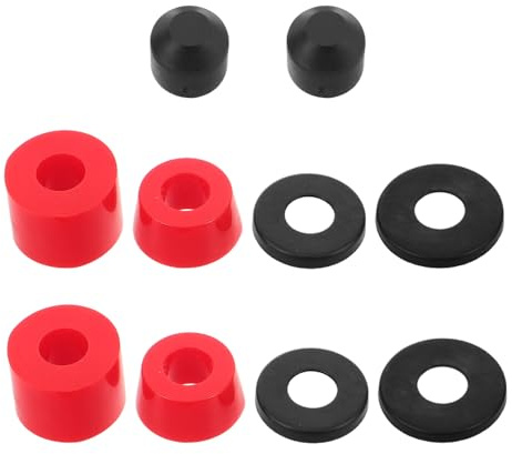 BELLIFFY Kit Riser per Skateboard con Boccole Ammortizzanti in PU Rosso Cuscinetti Antivibrazione per Stabilità e Protezione Truck Adatto Ogni Terreno e Stile di Skate