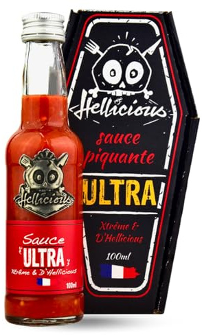 Sauce Ultra Hellicious – Sauce piquante extrême au Carolina Reaper – 1 500 000 Scoville – Fabriquée en France