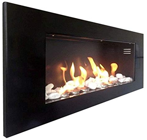 Kaminbau Mierzwa Biokamin Wandkamin Bioethanol Ethanolkamin XXL Modell Plus + gratis Set Dekosteine - Schwarz