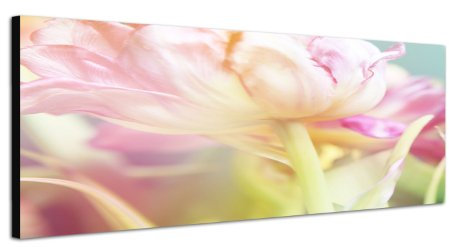 Keilrahmenbild Wandbild 150x50cm Tulpen Blumen Farbfilter Floral