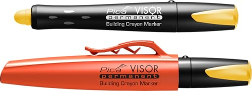 Pica 990/44 Permanentmarkör/industriell märkpenna | extremt okänslig och mångsidig, vattentät, torkar aldrig ut | Färg: gul, stiftdiameter: 10 mm, längd: 85 mm