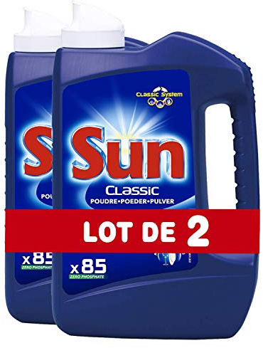 Sun Poudre de Lavage Vaisselle Classic 170 Lavages (Lot de 2x85 Lavages)