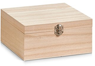 Zeller 15125 Aufbewahrungsbox, Holz, Natur, 20 x 20 x 9,5 cm