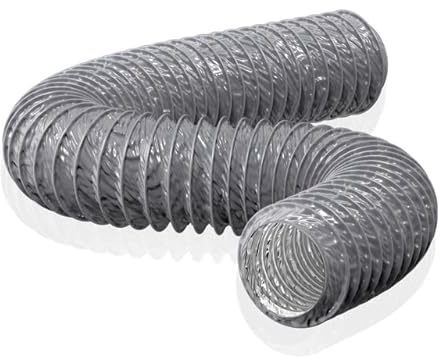 HG Power Tuyau de Ventilation 150 mm, 5 m Tuyau d'Evacuation en PVC Aluminium Gaine de Ventilation pour Extracteur d'Air, Climatisation, Sèche-linge, Hotte, Gris