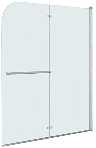vidaXL Box Doccia e Vasca con Porte a Libro 2 Pannelli Regolabile Ante Pieghevoli Profili Cromati Cabina Bagno in Vetro di Sicurezza ESG 120x140 cm