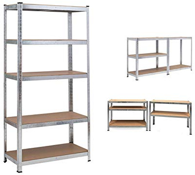 Lagerregal Kellerregal Werkstattregal Schwerlastregal Einstellbar Regal bis 875 kg, 180x90x40cm Metall-Regal Regalsystem für Garage, Werkstatt, Speisekammer - Verzinkt