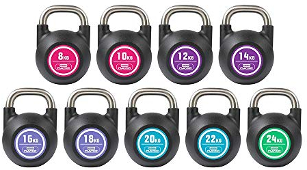 Kettlebells HUAHUA Professionell Sport PU, Männer Und Frauen Fitness Krafttraining, 8kg, 10kg, 12kg, 14kg, 16kg, 18kg, 20kg, 22kg, 24kg (Size : 8kg)