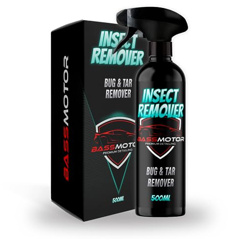 Bass Motor Nettoyant Moustiques Voiture et Moto | Nettoyage Insectes et Excréments sur Carrosserie Sans Frotter | Nettoie Rapidement Pare-Brise et Phares sans Acide et Sans Trace Insect Remover 500ml