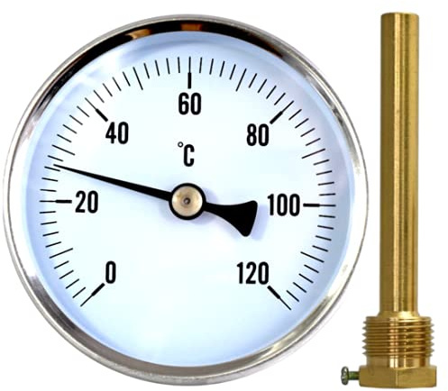 Thermometer für Räucherofen großes Ø 80mm Räucher Smoker 1/2 120°C Kalibriert!