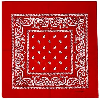 JOPHY & CO. Bandanas unisex 100% algodón con motivo paisley y un color, pañuelo para el pelo/cuello/muñeca/cabeza, COD.644 (Rojo Paisley)