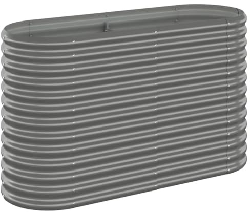 vidaXL Garden Raised Bed Galvanised Steel 114x40x68 cm Grey