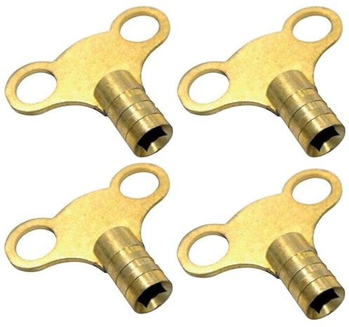 Nartel® Radiator Plumbing Bleed Bleeding Key Keys Solid Brass Vent Venting Air Valve (Pack of 4)