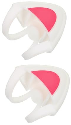 Didiseaon Cat Ear Headset Decorations Silicone Headset Ornaments White Supple Flexible Easy Installation for Headphones