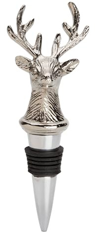 Red Deer Stag's Head with Antlers Metal Bottle Stopper, Ideal for red and White Wine