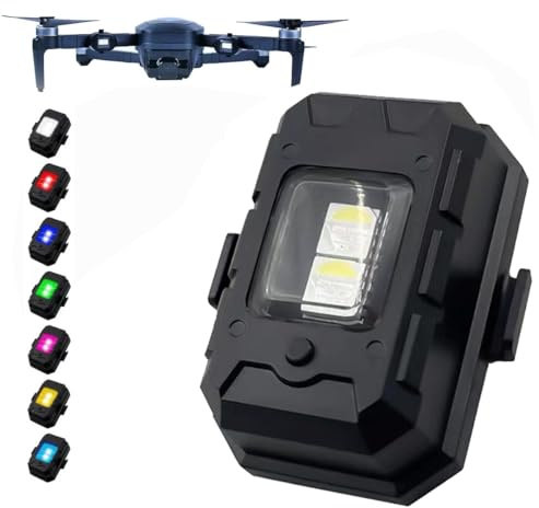 PCUORLEORS Waterproof Drone Strobe Lights, Anti-Collision Strobe Lighting, Long Battery Life RGB LED Lights for DJI Mini 2/Air 2S/Mavic Air 2/2 Pro/Mavic Mini/FPV/Phantom/Holy Stone Drone (1 Pack)