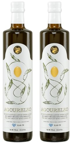 Elasion Agoureleo Olivenöl 2x 0,75l | Griechisches Olivenöl | Extra Native | Neue Ernte 2023 | 100% Koroneiki | Hoher Vitamingehalt | +20ml Jassas Olivenöl
