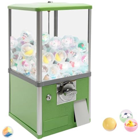 WANGYYDS Máquina Gacha, Máquina Gashapon, Dispensador De Bolas De Chicle para Niños, Dispensador De Máquina Expendedora Estable para Vacaciones En El Patio De Recreo, Multicolor, Abs,Green