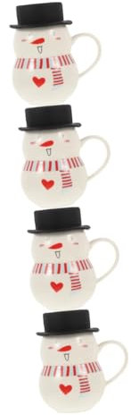 Alipis 4 Stück Weihnachtstasse Saisonaler Teebecher Camping Tassen Süße Tasse Schneemann-teebecher Bauernkaffeetasse Schneemann-kaffeetassen Getränkebecher Latte-tee-becher Silikon