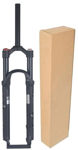 ZECHAO Federgabel Vorne 26/27,5/29 Zoll, 120 MM Federweg Gerade 1-1/8 Zoll Schnellspanner-Scheibenbremse Aluminiumlegierung Doppelluftkammergabel(Black-Manual Lock,29inch)