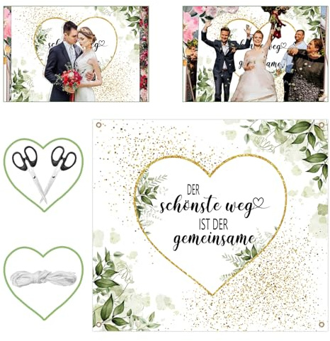 Herz Bettlaken Hochzeit 200x180CM, Herz zum Ausschneiden Hochzeit Geschenke | Herz Ausschneiden Hochzeit Standesamt Deko mit 2 Scheren+ Seil, Hochzeitslaken zum Ausschneiden für Frischvermählte