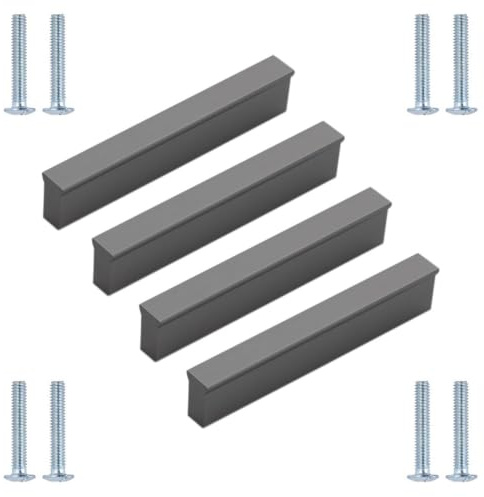 BOOLSFMAM 4 maniglie da cucina, grigie, per mobili, armadi, cassetti, cucina, Nord Europa, riutilizzabili per mobili da cucina