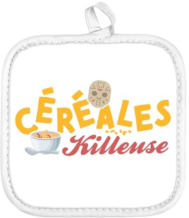 Manique de Cuisine - Céréales Killeuse Petit Déjeuner Matin Humour - (17 x 17 cm)