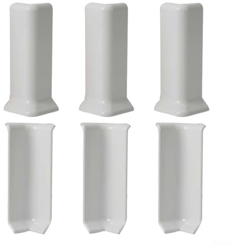 SMZhomeone 6 Pcs Baseboard Corner Blocks Baseboard Corner Blocks For 10Cm Height Baseboard Wall Base Corner Trim(L White)