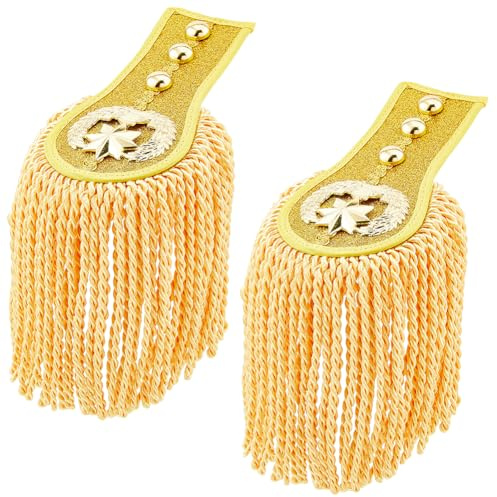 SUPERFINDINGS 2 Stück Cosplay Dompteur Schulterstück Tassel Uniform Fransen Schulterabzeichen mit Stern Emblem Epauletten Brosche für Jacke Cosplay Karneval