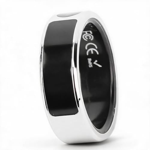 Anneau de Fitness Intelligent avec Affichage Couleur, Tracker d'activité IP68, Modes Multi-Sports, connectivité D'application Mobile, Bague de santé en Acier Inoxydable pour (8) (9) (10)