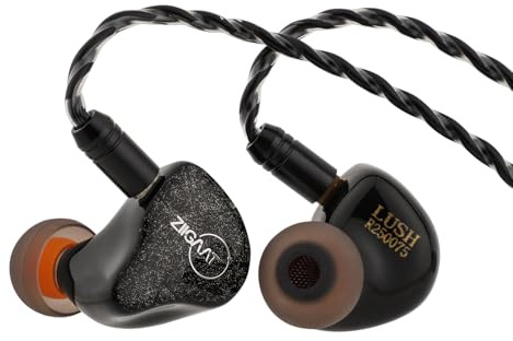 Linsoul ZiiGaat Lush in Ear Monitor, Cuffie IEM Ibride 1DDD+4BA, Cuffie da Studio con Cavo Staccabile per Professionisti della Musica Audiofili (Nero)