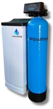 Aquatek - WAVE 35 Litri Addolcitore D'Acqua Automatico Doppio Corpo con Valvola Elettronica Runxin F69P3 Include Resine Kit By-Pass Pronto Installazione Per Famiglie 1-14 Persone