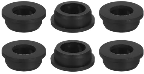 QUARKZMAN 6 Pezzi Occhielli in Gomma 30mm Foro di Perforazione, Passacavi Guarnizione 21mm ID Gommini Passacavo Scrivania Nero Siliconica per Tappo Organizzare Filo Cablaggio Casa Auto