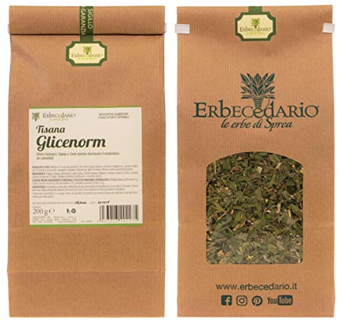 Erbecedario tisana glicenorm con galega e cardo mariano 200g | Infuso diuretico effetto detox, depurativo fegato elimina tossine e favorisce il metabolismo - Made in Italy
