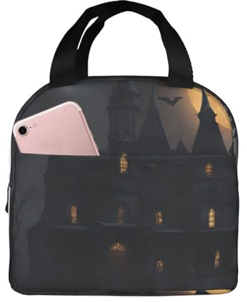 TTIGLHOH Lonchera gótica de Halloween para hombres y mujeres, bolsa de almuerzo reutilizable para adultos para oficina