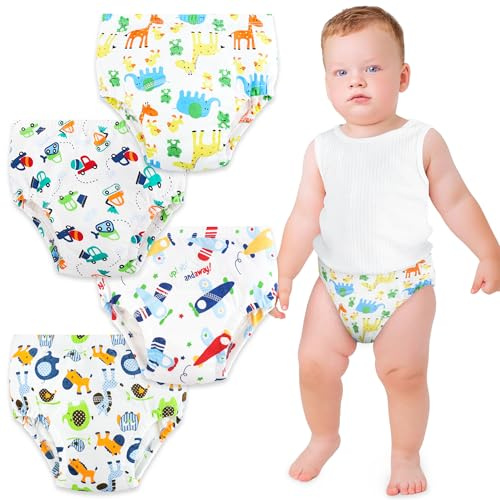 UNIFAMILY Culotte Apprentissage Propreté Garcon 2-6 Ans Lot de 4 Culotte d Apprentissage Enfant Garçon Coton Culotte Apprentissage Nuit pour Bébé 6 Ans