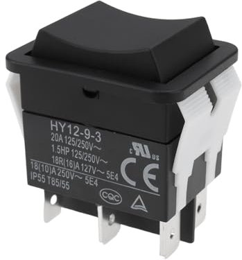 Create idea Interruttore A Bilanciere A 6 Pin HY12-9-3 Interruttore A Pulsante 125/250 V 20 A/2 CV Per Utensili Elettrici Industriali Apparecchiature Elettriche