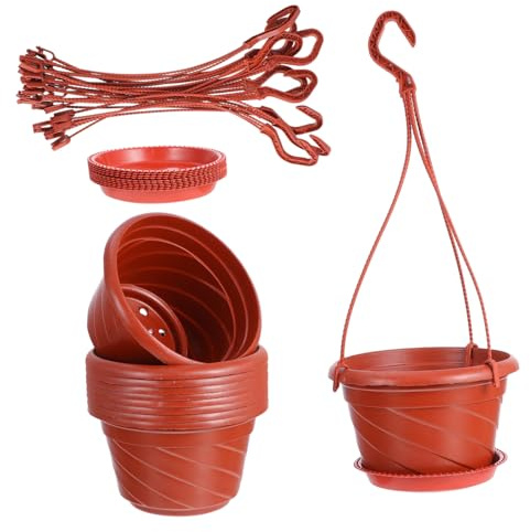 Toddmomy Vaso Sospeso Rotondo in Plastica Rosso 10 Set per Piante