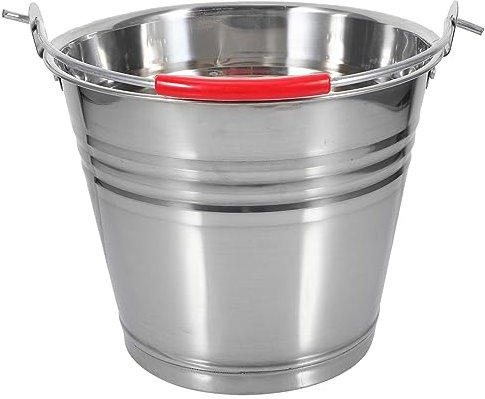 Hemobllo Cubo Metálico Multifuncional De Acero Inoxidable con Asa para Leche Agua y Hielo Resistente y Fácil De Limpiar para Uso Doméstico y Granja