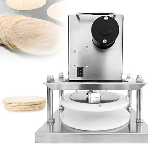 Presse à pizza électrique, presse à pâte électrique commerciale, laminoir à pizza en acier inoxydable, formeuse de pizza pour tartes, tortillas, pains, pizzerias et boulangeries,25cm