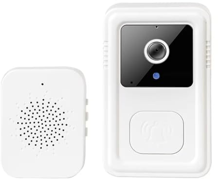 Fangxuee Sonnette Sans WiFi, Interphone Vidéo Bidirectionnel, Sonnette Intelligente pour Maison, Changement de Voix, Vision Nocturne, Caméra Blanche