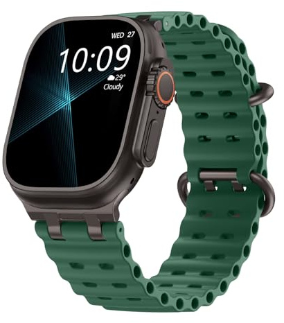 TiMOVO Ocean klockarmband kompatibel med Apple Watch Ultra 3/2/1 49 mm, ventilerande sportband med förbättrad metallkontakt för män och kvinnor, 42(series1-3)/44/45/46/49mm, Silikon, Ingen ädelsten