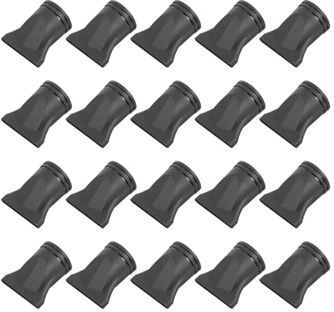 Ugello Concentratore per Asciugacapelli Nero in Plastica 20 Pezzi | Bocca Piatta a Becco D'anatra, per Casa e Salone Professionale, Ricambio per Styling Flusso Concentrato