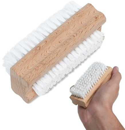 6 PCS Wooden Nail Brush for Cleaning Nails | Double-Sided Nail Scrubbing Brush for Manicure & Pedicure | Fingernail & Toenail Brushes