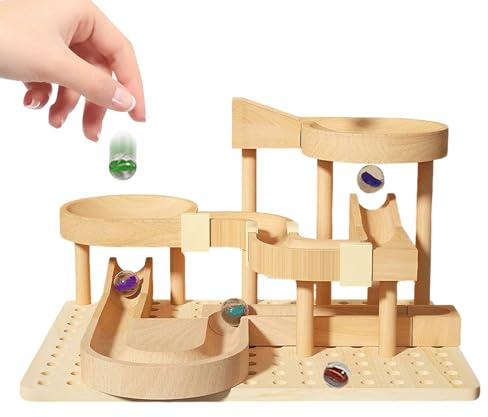 Kugelbahn - Lustige Lernspiele aus Holz | Murmelabyrinth Konstruktionsspielzeug Puzzlespiele - für Klassenzimmer Haus Schule Kindergarten Geburtstag Weihnachten Kinder Jungen Mädchen