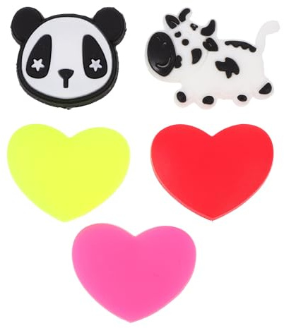 Abaodam Smorzatori di Vibrazioni per Racchetta da Tennis 5 Pezzi in Silicone a Forma di Cuore Colorato Accessori Creativi Antivibrazione per Prevenzione Gomito del Tennista e