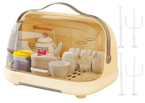 Estante para biberones de lactancia para niños, de almacenamiento de botellas con tapa para evitar el polvo, organización a prueba de polvo, soporte de alimentación para niños para secar, para