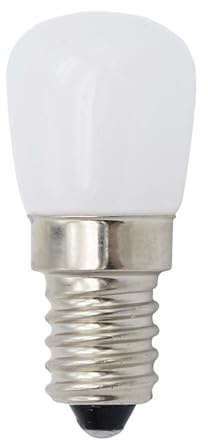 LEDLOCLB Lampadina LED per frigorifero E12 da 3W,8×2835smd,200lm,AC220-240V,Mini Bulb Mini a 360° per frigorifero,illuminazione degli elettrodomestici,pacchetto da 2 (E12 220V 3W/Bianco caldo 3000K)